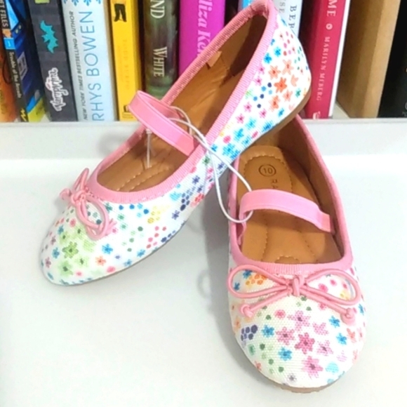 RAMPAGE GIRLS PINK WHITE FLORAL BALLERINA SLIP-ON FLATS SIZE 10 NWT - Picture 11 of 11